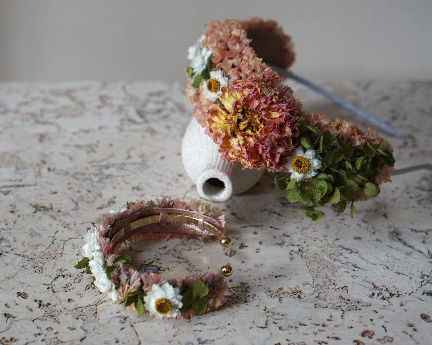 Dried Flower Headband & Bracelet
