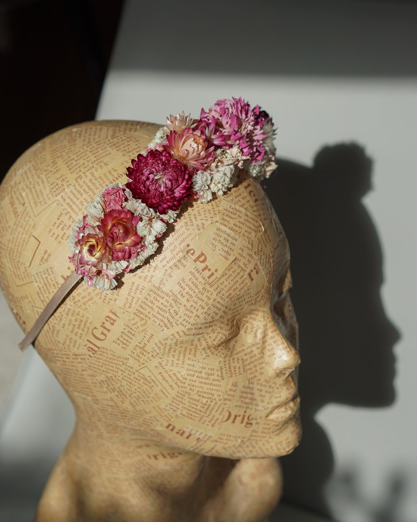 Dried Flower Headband - statement pinks
