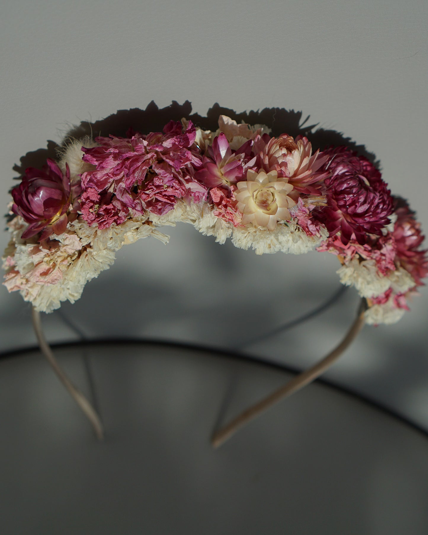 Dried Flower Headband - statement pinks