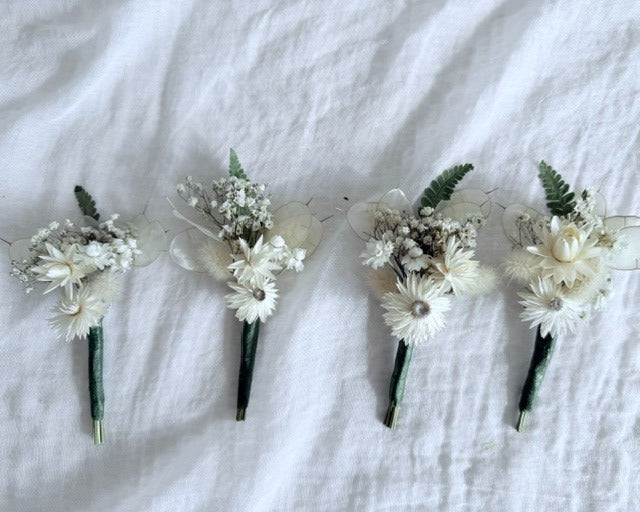 Dried Flower Buttonholes / Boutonnieres