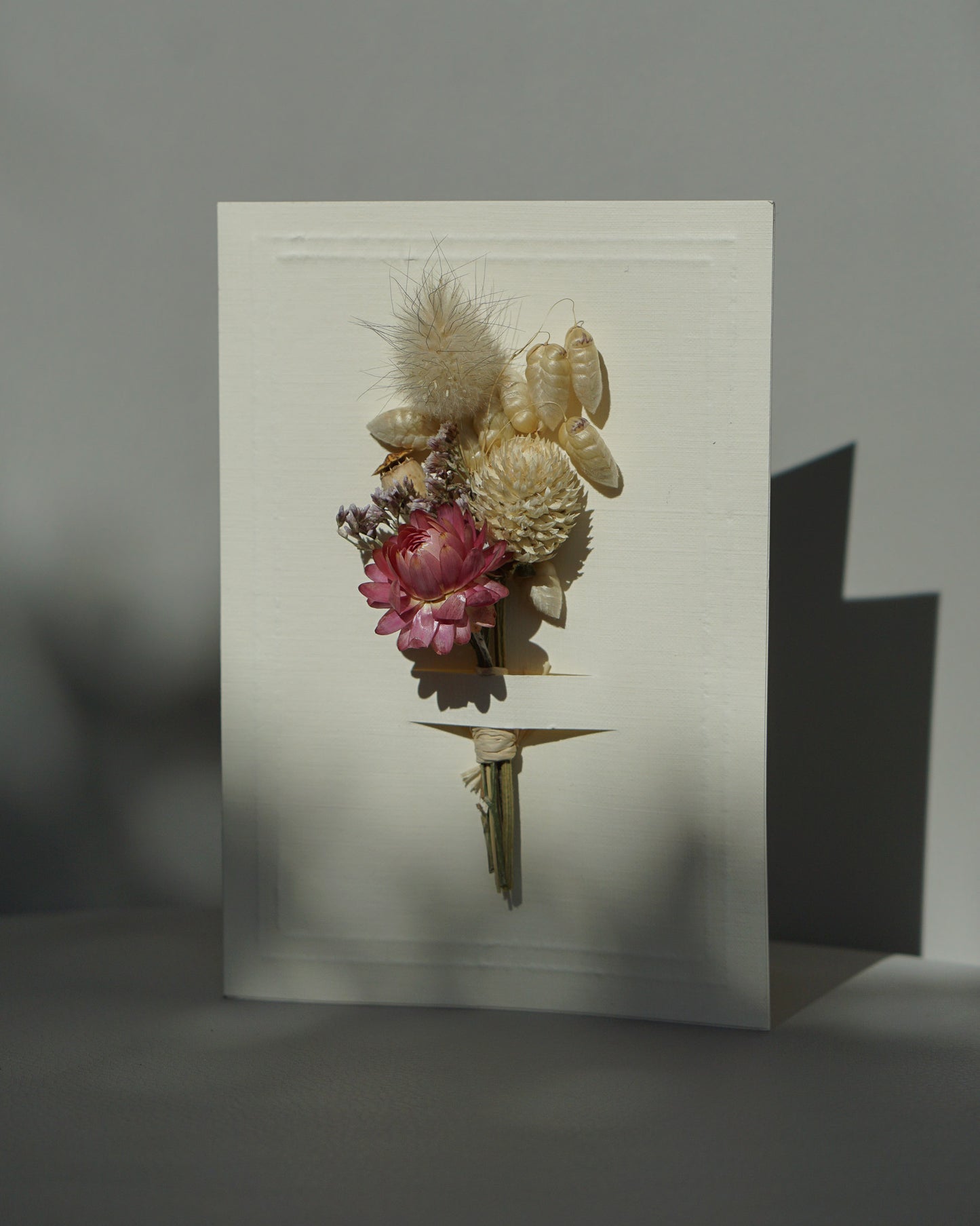 Dried Flower Bouquet Greeting Card - Ivory