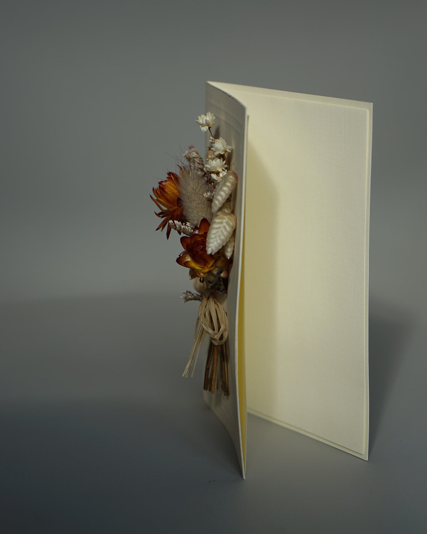 Dried Flower Bouquet Greeting Card - Ivory