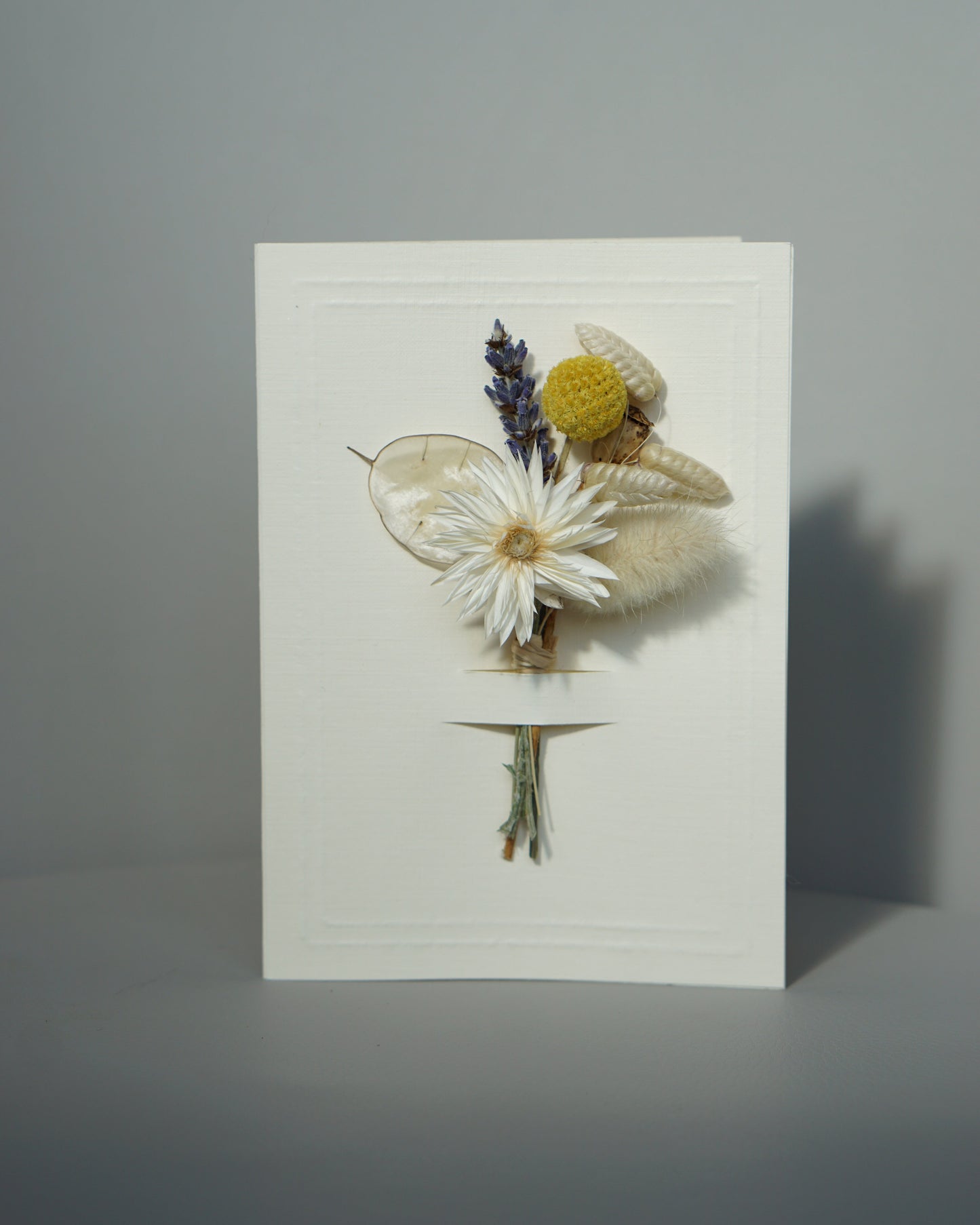 Dried Flower Bouquet Greeting Card - Ivory