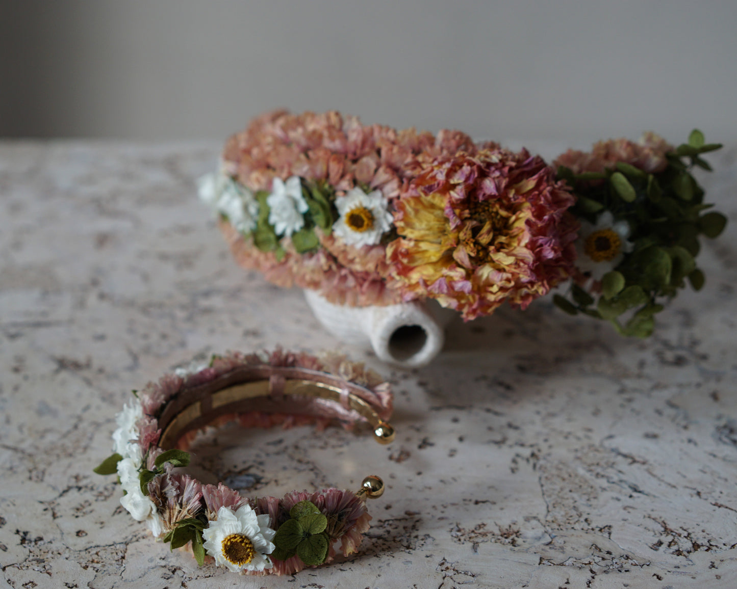 Dried Flower Headband & Bracelet