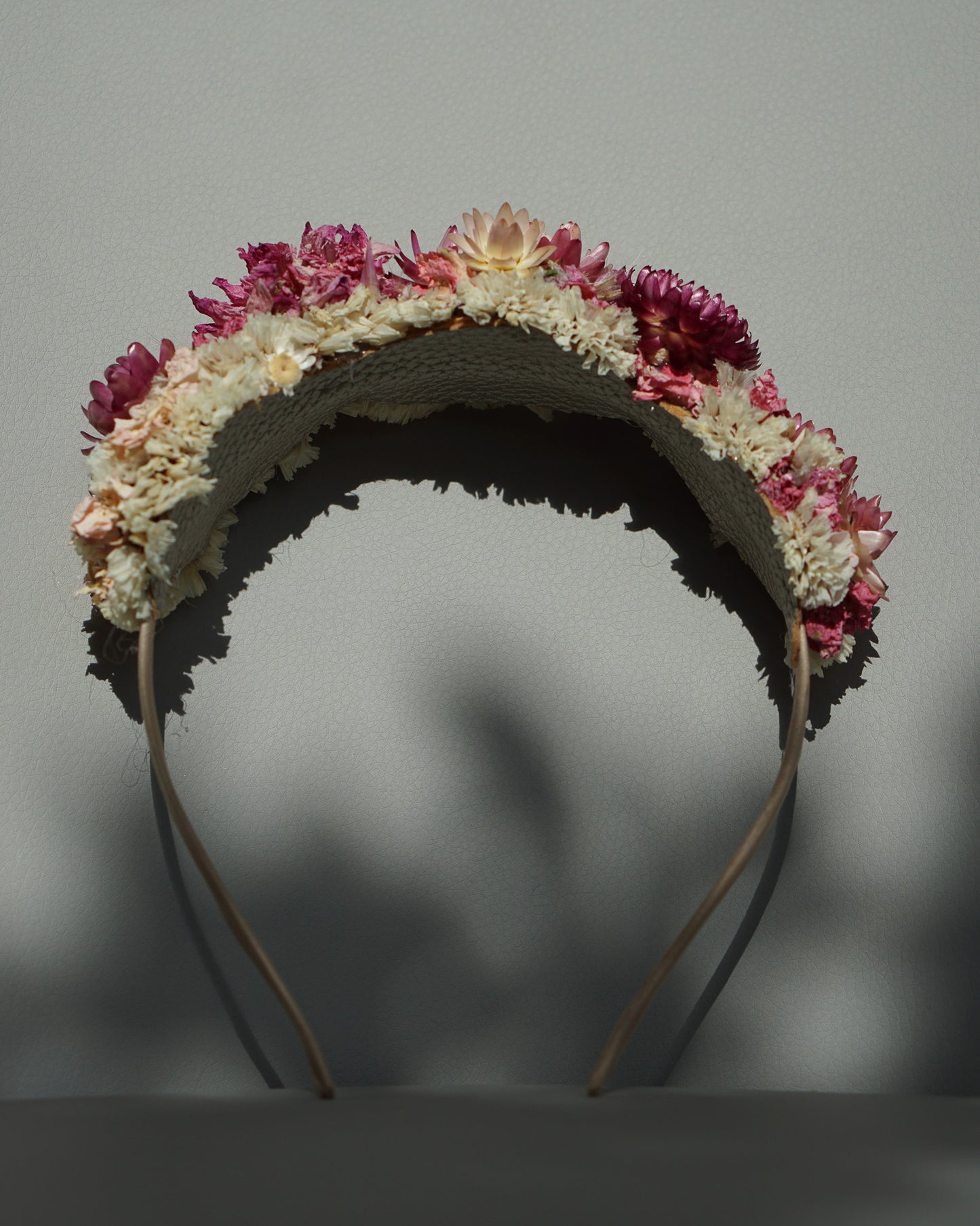 Dried Flower Headband - statement pinks