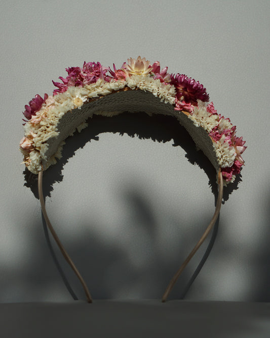 Dried Flower Headband - statement pinks