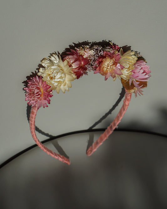Dried Flower Headband - pretty in pink
