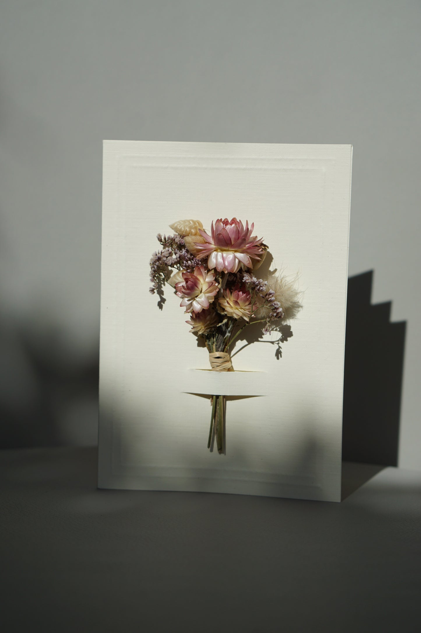 Dried Flower Bouquet Greeting Card - Ivory