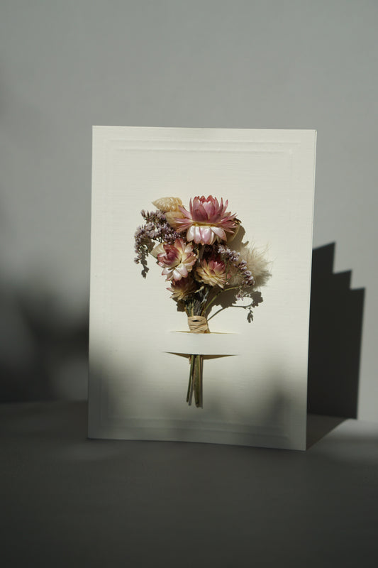Dried Flower Bouquet Greeting Card - Ivory
