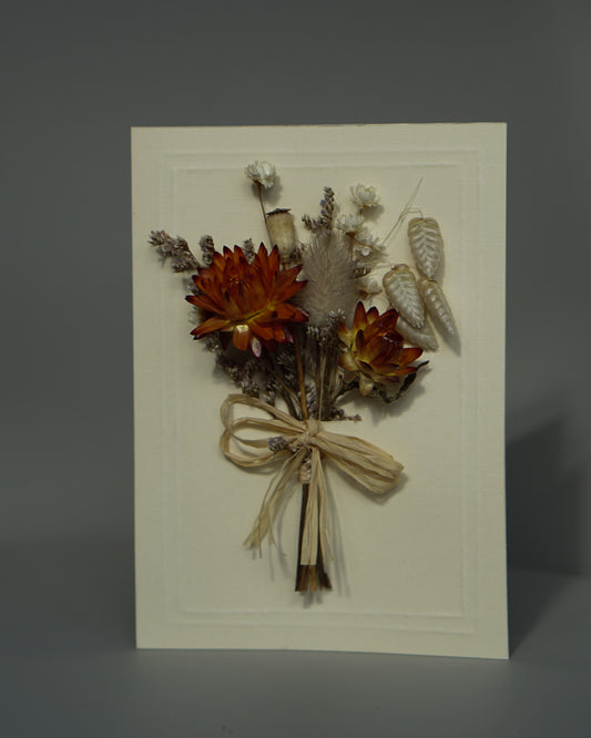 Dried Flower Bouquet Greeting Card - Ivory