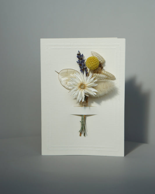 Dried Flower Bouquet Greeting Card - Ivory