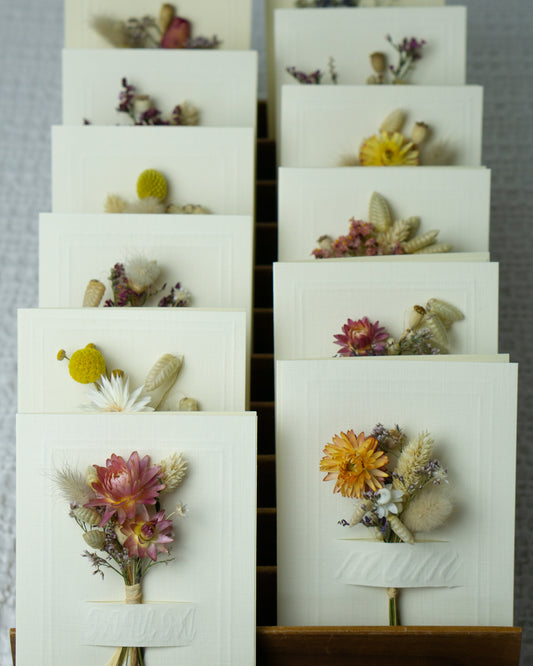 Dried Flower Bouquet Greeting Card - Personalised