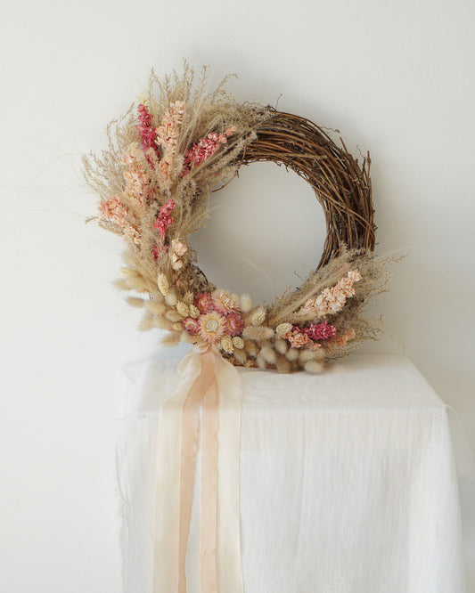 Pink Delight - Dried Flower Wreath